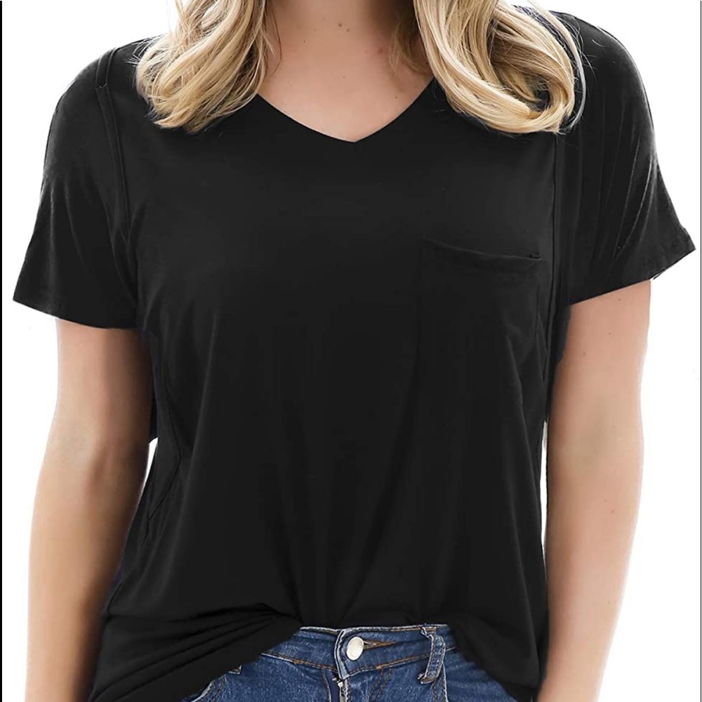 Black maternity nursing t shirt